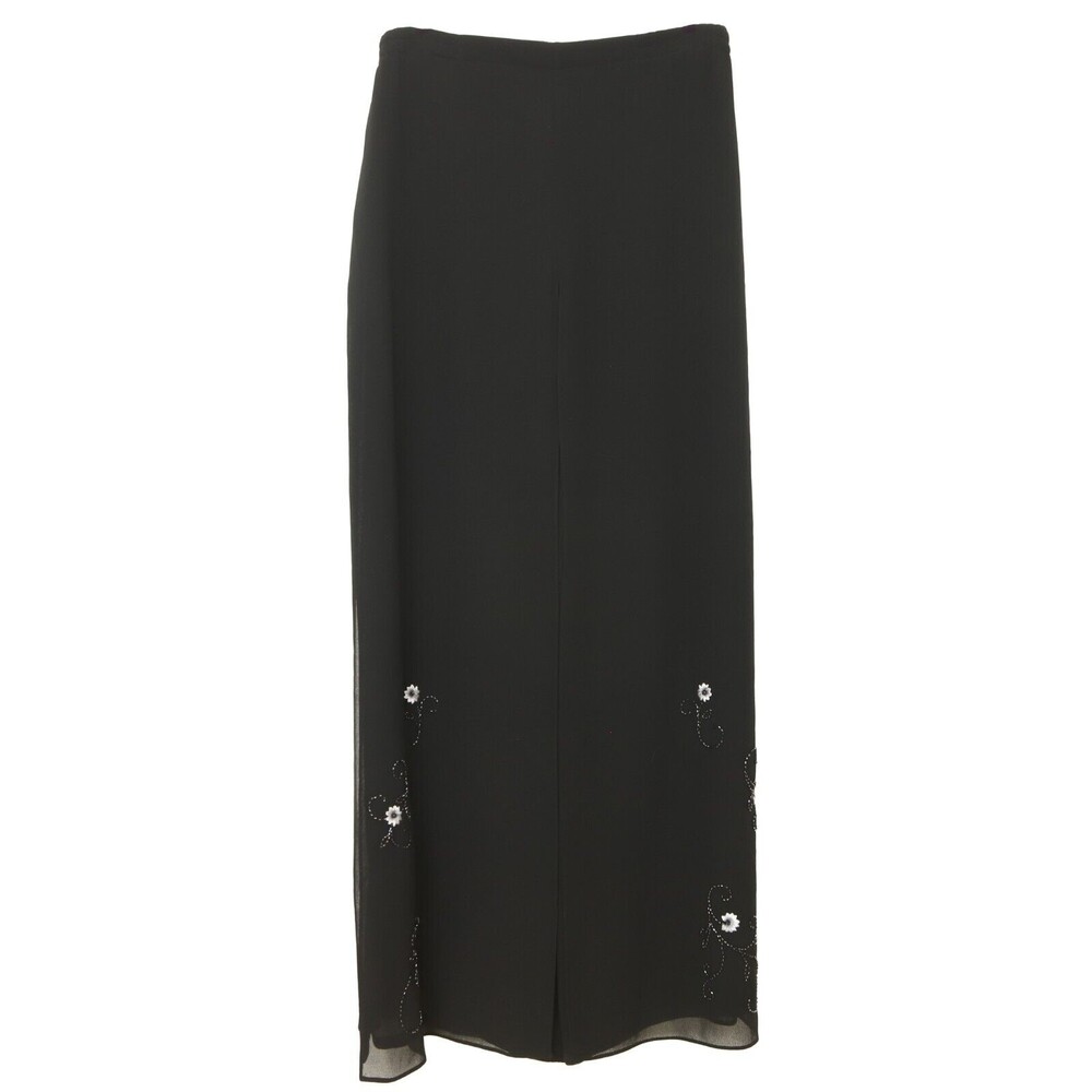 Adrianna Papell Evening Double Sheer Layer Culotte Pant 8 Embroidered EUC B49